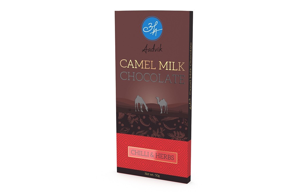 Aadvik Camel Milk Chocolate Chilli & Herbs   Box  50 grams